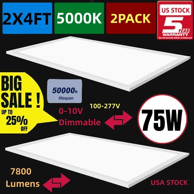 Panel de Techo LED 2x4 5000K Luz de Día Blanco, 75W, 8400 Lúmenes, Luz de Techo Drop Foto 1 de 4