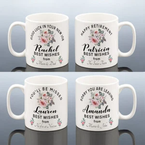 HAPPY RETIREMENT MUG Retirement Gift New Job Cup Personalised Leaving Gift Women - Picture 1 of 6