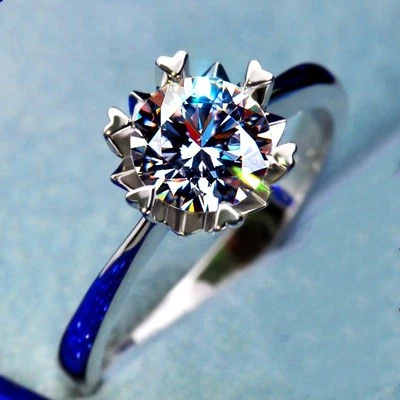 Anillo de calle de boda de oro blanco con banda de circonita para mujer joyería regalo talla 4-9 Foto 1 de 4