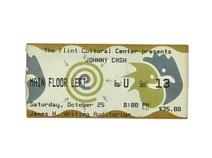 Johnny Cash Concert Ticket Last Full Show Ever Flint 1997 Country Music Legend - Picture 1 of 2