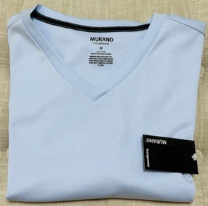 NWT Murano size M lt peri blue short sleeve v-neck shirt mens - Picture 1 of 8