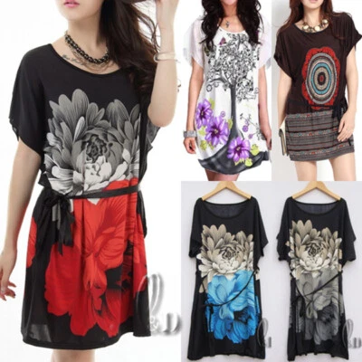 AU SELLER BOHO Womens Tunic Kaftan Kimono Long Top/Beach Bikini Cover Up T072 - image 1 of 4