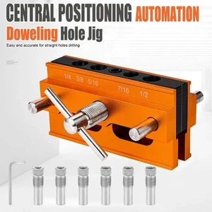 Self-Centering Doweling Jig Center Puncher Locator Pocket Hole Jig Drill Guide - Picture 1 of 13