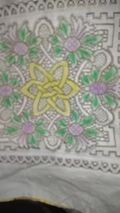 Vinatge White  Lace Napkin With Floral Design 11 X 11 READ: - Picture 1 of 5