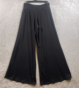 Clara Sun Woo Wide Leg Pants Large Black Jersey Knit Palazzo High Waste Casual - Picture 1 of 7