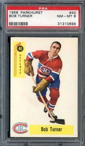 1958-59 Parkhurst #40 Bob Turner PSA 8 Canadiens *ML70-563 - Picture 1 of 2