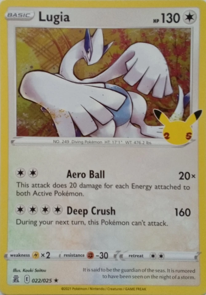 022/025 LUGIA RARE HOLO CELEBRATIONS POKEMON CARD - Image 1 of 1