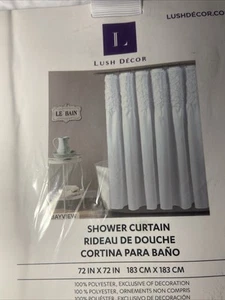 Lush Decor Bayview Shower Curtain Bleach White 72X72 - Picture 1 of 6