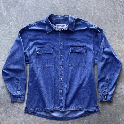 Sobrecamisa Camisa Chaqueta Denim Quiksilver Años 90 De Gran Tamaño Para Hombre Grande Surf Foto 1 de 4