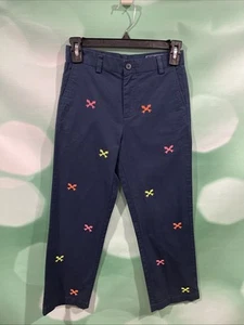Vineyard Vines Embroidered Neon Fishbone Skeleton Preppy Pants Size 10 6470 - Picture 1 of 5