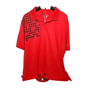IZOD EUC Mens Performance Golf Polo Sz XXL Red Black Graphic Athleisure Casual - Picture 1 of 9
