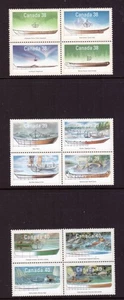 Canada 1989 - 1991 Native Canoes Boats set MNH mint stamps - Picture 1 of 1