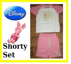 DISNEY Piglet winnie the pooh baby shorts top set Pink  Pyjamas pj's  NEW 3-6M.