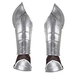 Medieval Knights Righteous Defender plate Arm Vambraces Armor Set Silver - Picture 1 of 3