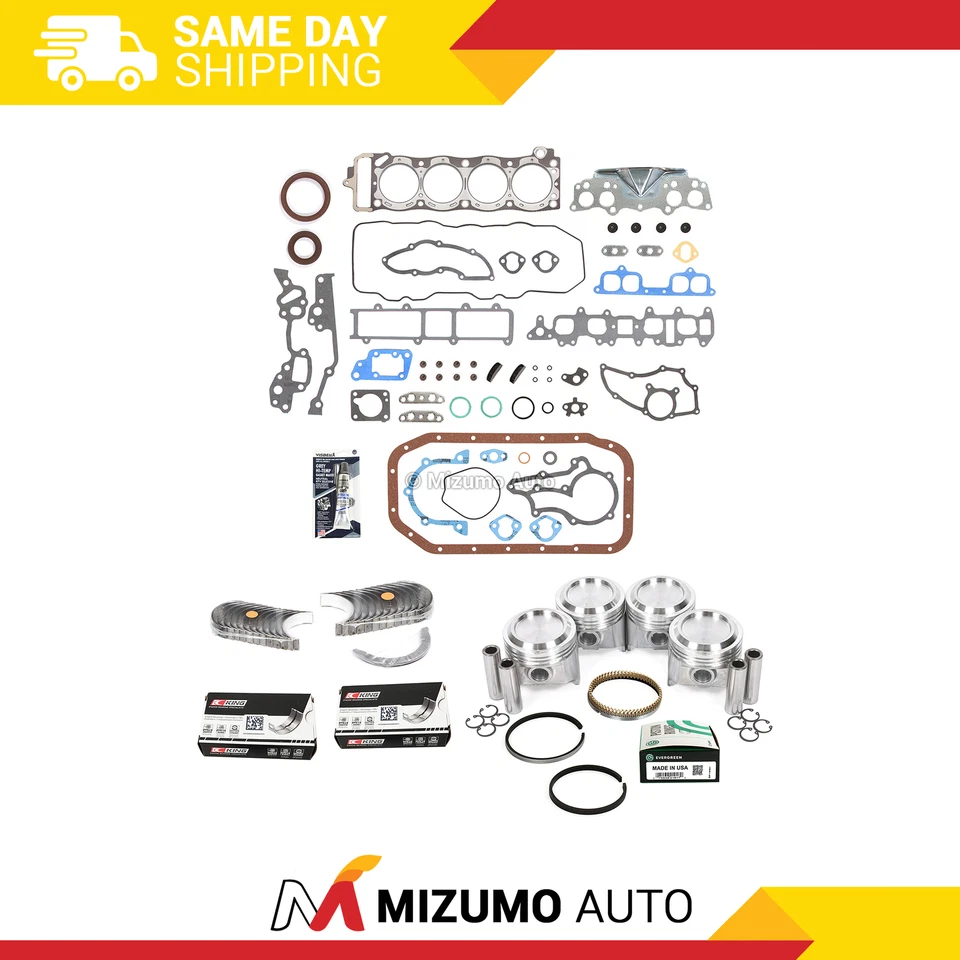 Full Gasket Set Pistons Bearings Fit 1982 Toyota Celica Pickup Corona 2.4L 22R - Image 1 of 4