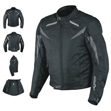 Motorcycle Jacket CE Armored Textile Motorbike Racing Thermal Liner  Black 4XL