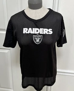 Raiders NFL  Women’s Mesh Top Short Sleeve Las Vegas Sz M  - Picture 1 of 7