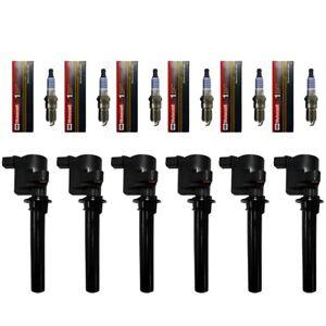 Set of 6 Ignition Coil + 6 Motorcraft Spark Plugs For 2000-08 Ford Mazda
