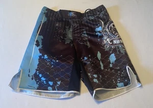 Tigon Sports MMA UFC Fighting Sparring Shorts Trunks Black & Blue Size 34x11 - Picture 1 of 9