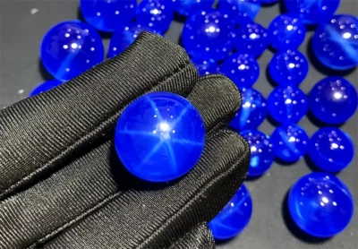 High quality Blue Round bead Star Sapphire Lab Created High hardness Loose Gems - Image 1 of 4
