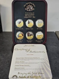 THE AUSTRALIAN SPIRIT - SANDS OF GALLIPOLI 90TH ANV 1915-2005 MEDALLION SET - Picture 1 of 13