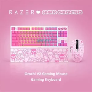 Razer x Sanrio Hello Kitty Orochi V2 Gaming Mouse and Mechanical Keyboard Bundle - Picture 1 of 16