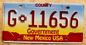 NEW MEXICO USA GRAPHIC GOVT COUNTY DEPUTY SHERIFF LICENSE PLATE " G 11656 " NM - Picture 1 of 1