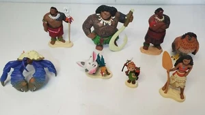 DISNEY Store MOANA Estatuilla 8 Piezas Conjunto de Figura Mixta Decoración de Pasteles - Imagen 1 de 12