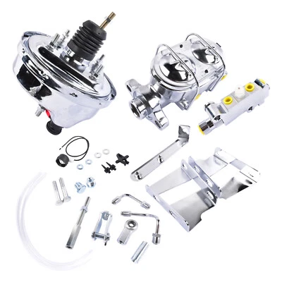 8" Chrome Booster Master Cylinder Disc / Drum for Chevrolet Bel Air 1958-1964 - Image 1 of 4