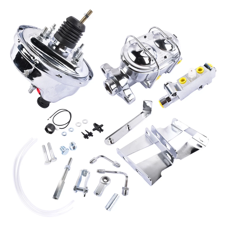 8" Chrome Booster Master Cylinder Disc / Drum for Chevrolet Bel Air 1958-1964 - Image 1 of 4