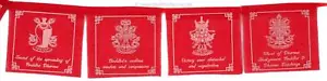 Tibetische Gebetsfahnen rot Tashi Tagey 8 Blatt - Tibetan Prayer Flags - Nepal - Bild 1 von 3