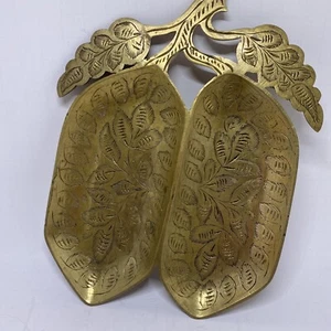 Vintage Hand Engraved Brass Tray 8"x6” Made In India - Picture 1 of 8