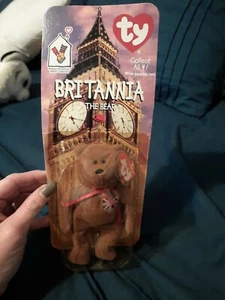 Ty Beanie Babies - Britannia The Bear - neuwertig und selten mit Etikettfehlern - Bild 1 von 5