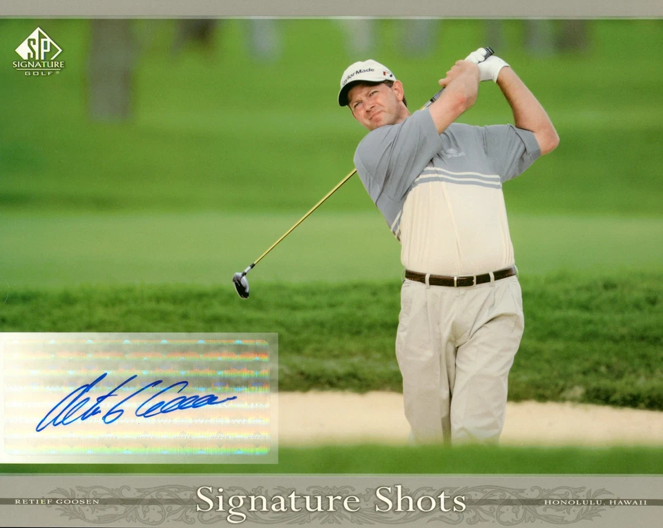 2005 Upper Deck SP Signature Golf Signed 8x10 Photo Card RETIEF GOOSEN - Image 1 of 1