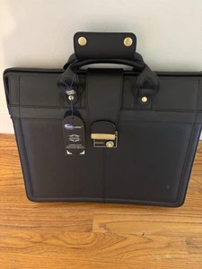 NOWOŚĆ Amerileather Czarna skórzana teczka na laptopa Executive / blokada. DARMOWY STATEK - Zdjęcie 1 z 7