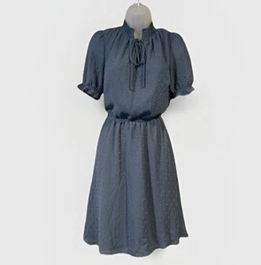 Monteau LA Ruffle Dusty Blue Women’s Midi Dress Size Medium Boho Summer Party - Picture 1 of 7
