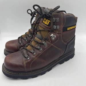 Caterpillar Cat Mens ASTM F2892-11 EH Brown Leather Work Boots Size 9 Clean - Picture 1 of 8