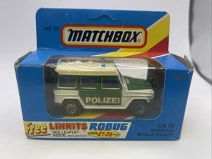 VINTAGE MATCHBOX MB30 POLIZEI MERCEDES BENZ G WAGON DIECAST BOXED - Picture 1 of 5