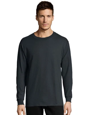 Hanes Essentials Men's Cotton Long Sleeve T-Shirt, Value 4-Pack - Image 1 of 4