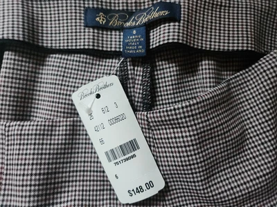 Classic NWT New Tailored Career BROOKS BROTHERS Check Pants Slacks - ITALY Fabri - Image 1 of 4