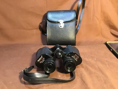 Tasco binoculars w/ case Vintage Full Coated #308 Black 8x30 392 Feet/1000yds   - Image 1 of 2