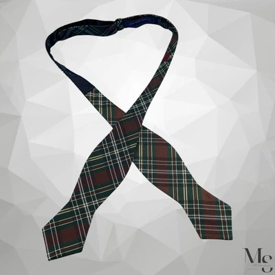 JESSE TYLER FERGUSON Pajarita de seda a cuadros marrón verde para hombre con: 2,2 EXCELENTE ESTADO Foto 1 de 4