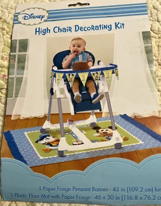 Disney Baby Mickey Mouse 1st Birthday High Chair Decorating & Banner Floor Mat - Picture 1 of 8