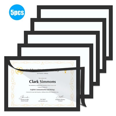 Marcos de fotos autoadhesivos magnéticos 5 piezas 8,1 x 11,4 para exhibición de fotos de pared del hogar Foto 1 de 4