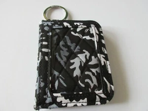 Estuche de identificación doble Vera Bradley Campus con llavero estampado Paisley Noir nuevo con etiquetas - Imagen 1 de 3