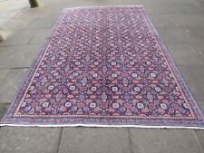 Vintage Hand Made Traditional Oriental Wool Blue Large Carpet 315x197cm