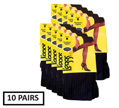 Conjunto de 10 medias Legggs Fashion, talla B, color acanalado negro Foto 1 de 4