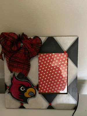 Louisville Cardinals Handmade & Hand Painted Picture Frame Preowned - Image 1 of 4