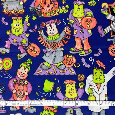 Daisy Kingdom Halloween Fabric 36" x 42" Yard Frankenstein All Over 4148 Monster - Image 1 of 4