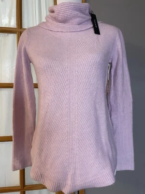 Tahari Womens Pullover Sweater XS/S Lavender Knit Cowl Neck Ribbed Casual Career - Image 1 of 4